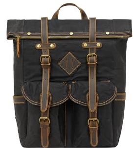 DreiMaster Vintage Herren Rucksack, Schwarz, One Size