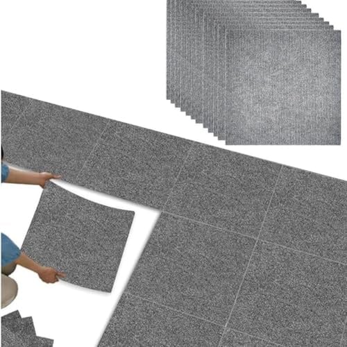 40 Stück Teppichfliesen Selbstklebend, Auslegware Teppichboden 30 x 30 cm, Teppich zum Zuschneiden, Teppichfliesen Selbstliegend, Rutschfest, Waschbaren Teppichfliesen Sind Verschleißfest