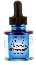 Bombay India Ink, 1.0 oz, White (8BY) - Highly Pigmented, Lightfast, Permanent, Waterproof - for Brush, Drawing Pen or Airbrushes