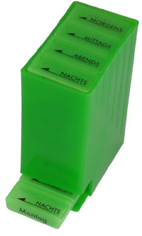 Dr. Junghans Medical Medikamentendispenser 7 Tage mit Blindenschrift, grün