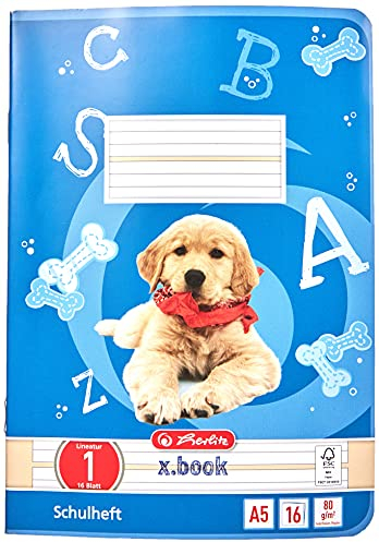 Herlitz Schulheft x.book A5, Lineatur 1, 1. Klasse, 16 Blatt, 10 Stück