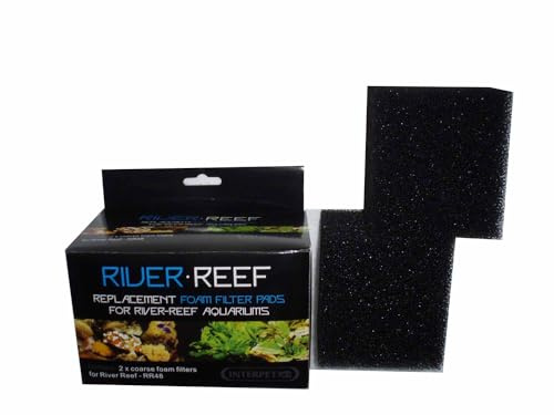 Interpet Replacement Coarse Filter Foam For The River Reef Bioreef 94L Aquarium, Kit Contains 2 Coarse Filter Foams