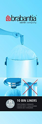 Brabantia Bin Liner 40-50 Litre, H 10pcs Bags White 246784 - Pack of 3