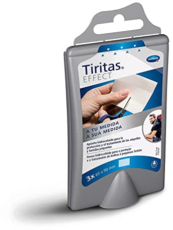 TIRITAS Effect a Tu Medida: Apósitos Hidrocoloides; Recortables; Ampollas Grandes, Pequeñas o entre los Dedos; 60x90mm; 3 Unidades