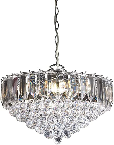 Endon FARGO-18CH Chrome effect plate Pendant Light Fitting