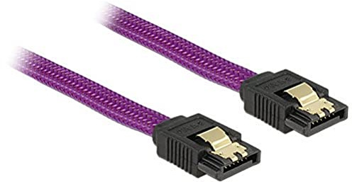 DeLock Kabel SATA 6GB/S 50cm violett GE/Metall Premium