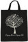 Punk Damen Handtasche, Baumwolle, Einkaufstasche, mit Notenschlüssel, Noten und Musikinstrumente, 36 x 41 cm Music tree black