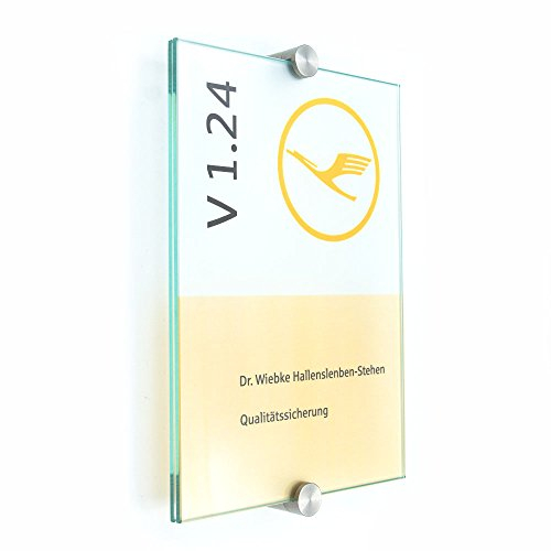 Logistic Sign System I Türschild Glas,Vitrum K2, Klemmhalter (DIN A5) transparent