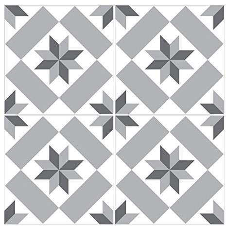 Wandkings Fliesenaufkleber 4er Set - Wähle ein Muster & Größe - Aileen - 33 x 33 cm - Farbe: Grau