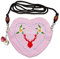 Edelweiss Trachten Tasche Oktoberfest Dirndl Herzform abnehmbarem Langer Kordel Mausi Hirschkopf Rosa
