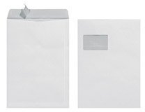 1.000 Versandtaschen C4 229 x 324 mm, haftklebend, mit Fenster, 90g/qm (1.000er Karton | C4, weiß | haftklebend | mit Fenster)