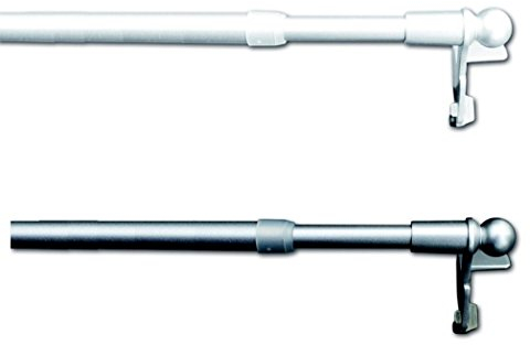 Jellinghaus Sonnenschutz Klemmstange Easy Silber oder weiß ausziehbar 30-40cm, 40-60cm, 60-80cm, 80-100cm, 100-130cm, ohne Bohren Vitrage zum Klemmen Klemmstange (weiß, 40-60 cm)