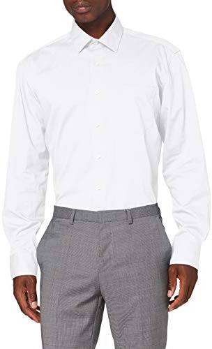 JP 1880 Camisa JP1880, ejecutiva, no precisa plancharse, Cuello Kent, Manga Larga, Ajuste cómodo, hasta la Talla 8XL Blanco Nieve 4XL 804890200-4XL