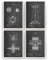 Nikola Tesla Patent Poster - Satz von 4 - Engineer Ingenieurwesen elektrisch Ingenieur Wissenschaft Science Print Mauer Art Kunst Zeichnungen Geschenke - Rahmen nicht enthalten