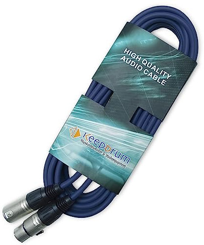 keepdrum DMX004 BL 15m DMX-Kabel Blau 3-pin XLR Steuerkabel 3 Stück