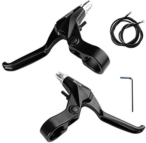 RUJOI Bike Bremshebel Set,1 Pair Aluminium Alloy Fahrradbremse Handle mit 2-Set Bike Bremskabel und Gehäuse für Mountain Bike, MTB, Road Bike, Faltrad, 2,2cm Durchmesser