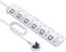 2M 6 Way individual Switch Power Surge Protection Extension Lead, Strip-6Gang-2M (6Way-White)