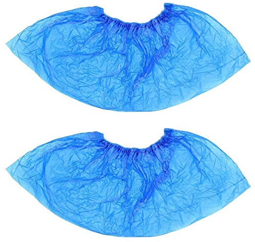 AURMOO 300x Schuhüberzieher Einweg, Galoschen, Überzieher für Schuhe, Überschuhe Einweg, Überziehschuhe Einweg für Haushalt, Klinik, Überzieh Einweg, Wasserdicht, Staubdicht, PE Material, Blau