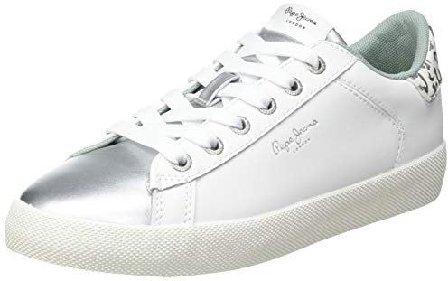 Pepe Jeans London Kioto Fire, Zapatillas Mujer, 934plateado, 40 EU