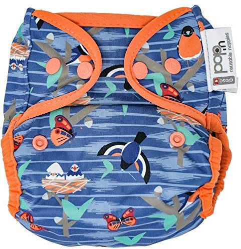 Close Pop-in Stoffwindel, umweltfreundlich, wiederverwendbar, aus Bambus, mit Druckknopfverschluss und dehnbaren Schlaufen, Twilight Garden bedruckt