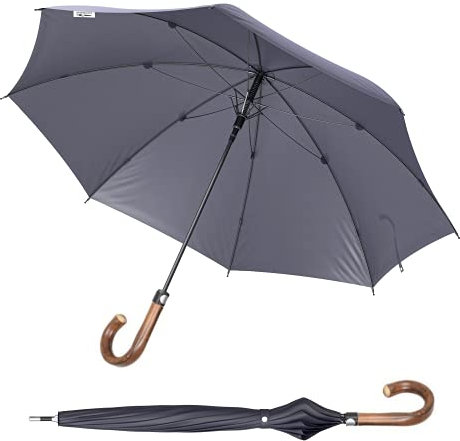 Sicherheitsschirm | Verteidigungs Abwehr Defense Schirm mit Videokurs | Selbstverteidigung (Rundhaken braun, 92)