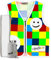 REEFLEXX Coole Kinder Warnweste inkl. Größen-Adapter, reflektierende Weste, kinderwarnweste 3-6 Jahre, Square Mix Smiley - Größe M