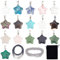 SUNNYCLUE 16 Styles Set di Ciondoli In Pietra A Stella Set di Ciondoli In Pietra Mista con Cristalli di Energia Naturale Ciondoli con Pietre Preziose Chakra Quarzo Rosa Occhio di Tigre con Catene