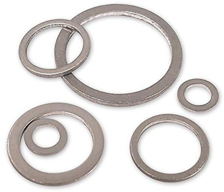 OC-PRO Rondelles joints en aluminium pour raccords et bouchons de vidange, 20 x 26 x 1.5 mm, 100 pièces