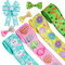 Whaline Schleifenband mit Draht, 27 m, Osterei, Hase, Karotte, Pastellfarben, Frühlingsfarben, Bastelband, Stoff, dekoratives Geschenkband, Rolle für Geschenke, Haarschleifen, Bastelbedarf, 4 Rollen