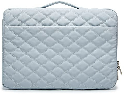 Kinmac Housse de protection à 360° avec poignée pour MacBook Pro 16, HP, Lenovo, Dell, ASUS, Acer, Ultrabook et ordinateur portable professionnel (broderie bleue)