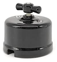 Interruptor Conmutador de Superficie de Porcelana Negra
