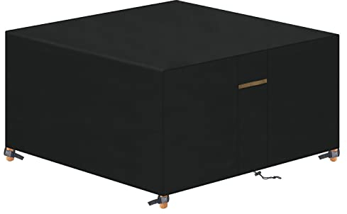 VANSHEIM Housse de Protection Table de Jardin Bache Meuble Jardin Exterieur Housse de Table Carrée Housse Meuble Jardin Étanche Anti UV Tissu Oxford pour Patio Table Chaises Canapé 250x250X90cm