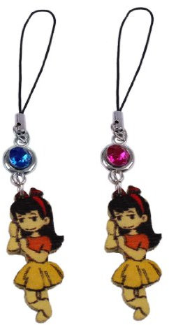 Ruilogod 2 PCS Link Plástico Bead Girl Forma Colgante Celular Teléfono Charms Para Amantes
