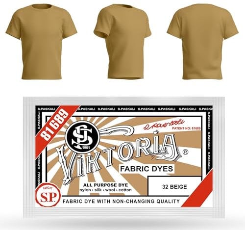 HOPS Dye (58 Colors) - Textile Dye for Clothing, Fabric, Jeans, Black Blue etc., Cotton Linen Silk Wool Nylon Satin Wood Plastic Compatible