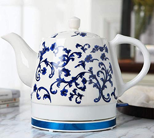 MDRBB Kettles, Ceramic Electric Kettle Cordless Water Teapot, Teapot-Retro 1.2L Jug, 1000W Water Fast for Tea, Coffee, Soup, Oatmeal-Removable Base, Automatic Power Off,Boil Dry Protection/C