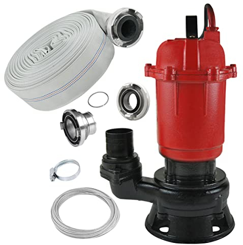 Rexxer | Tauchpumpe | Hohe Effizienz | Hochdruck | Für überflutete Räume | Für sauberes und schmutziges Wasser | Hochdruck | 550W | Hohe Effizienz | 14000 l/h | IP68