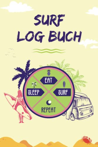 Surf Log Buch: Seiten in Farbe | Surfing Logbuch | Verfolgen Sie Ihre Surf Sessions | Geschenkidee