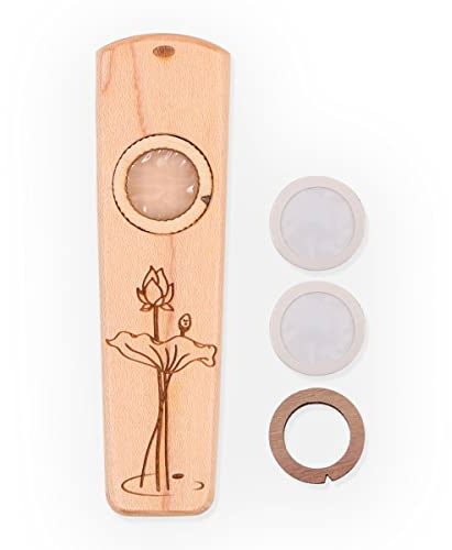 ANCLLO Wood Kazoo Tragbares Kazoo-Gitarren-Ukulele-Begleitinstrument aus Holz mit Metall-Geschenkbox (A)