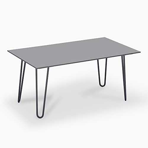 janEven FlairLine Couchtisch Beistelltisch – Design Sofatisch modern, Wohnzimmer Tisch Hairpin skandinavisch, Made in Gemany (Lichtgrau, 50 x 90 cm)