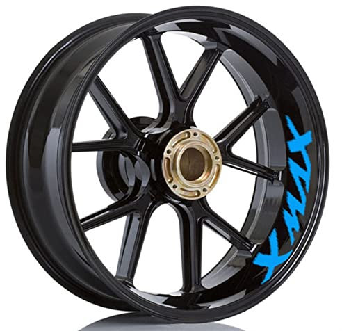Motorrad Für Yamaha TMAX Xmax NMAX VMAX Tmax Xmax Nmax Vmax Logo Rad Aufkleber Streifen Reflektierende Felge (Color : 7)