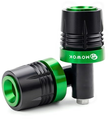 MOWOK Motorrad Lenkergriffe Endschieber Schutzabdeckung Zierstopfen Für Kawasaki Z900 Z 900 2017-2023 2024 2025 Z400 Z500 Z750 Z800 Z1000 Ninja 1000SX Ninja 500 SE Zubehör (Grün)
