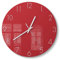 DEQORI Glasuhr | rund Ø 30 cm | Unifarben - Rot | ausgefallene leise Design Uhr aus Glas | Wanduhr für Wohnzimmer & Küche | Moderne Hingucker Uhr für die Wand