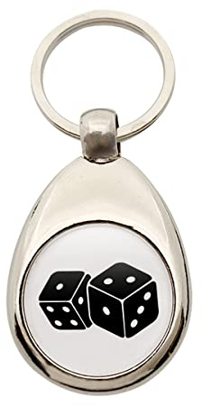 Huuraa Schlüsselanhänger Würfel Dice Anhänger Größe Metall mit Motiv für alle Meiern Fans Geschenk Idee für Freunde und Familie