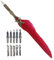 Federstift, Geschnitzter Edelstahl Antike Kalligraphie-Dip-Stift, Signatur-Stift, Federkiel, Desktop-Dekoration, Federstift- (Dunkelrot)