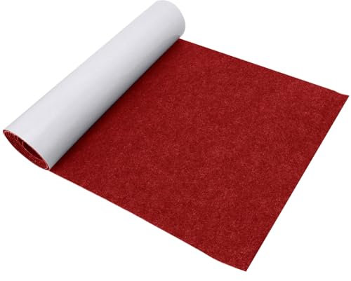 Gohytal Feutrine Autocollante 40x220cm, Rouge Feutrine Adhesive, Rouleau Feutrine Adhesive,Tissu Feutre epaisse 1mm, Feutrine Autocollante Pour Doublure de Boîte, Cadre Photo, Pied de Chaise, DIY