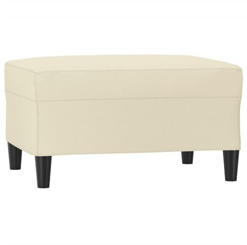 vidaXL Fußhocker Creme 70x55x41 cm Kunstleder