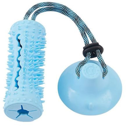 Monozoz Juguete para perros con ventosa, juguete interactivo para perros con ventosa, juguete para masticar para perros, juguete de pelota para emitir alimentos, juguete indestructible para cachorros