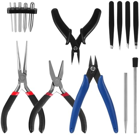 WiMas 15PCS Metall-Puzzle-Werkzeug-Set Metall-Modellbausätze Biege-Hilfswerkzeuge für Modellbau und Fixierung