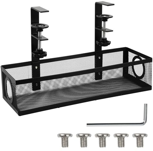 Ehuihuan Kabelmanagement Ablage Unter dem Schreibtisch, Multifunktionsdesign, Stahl, Kabel Halterung Schreibtisch, Kabelkorb Verwalten für Büros, Haus (A)