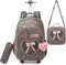 HTgroce Schulranzen Mit Rollen für Mädchen - Kinderrucksack Trolley School Bag - Handgepäck